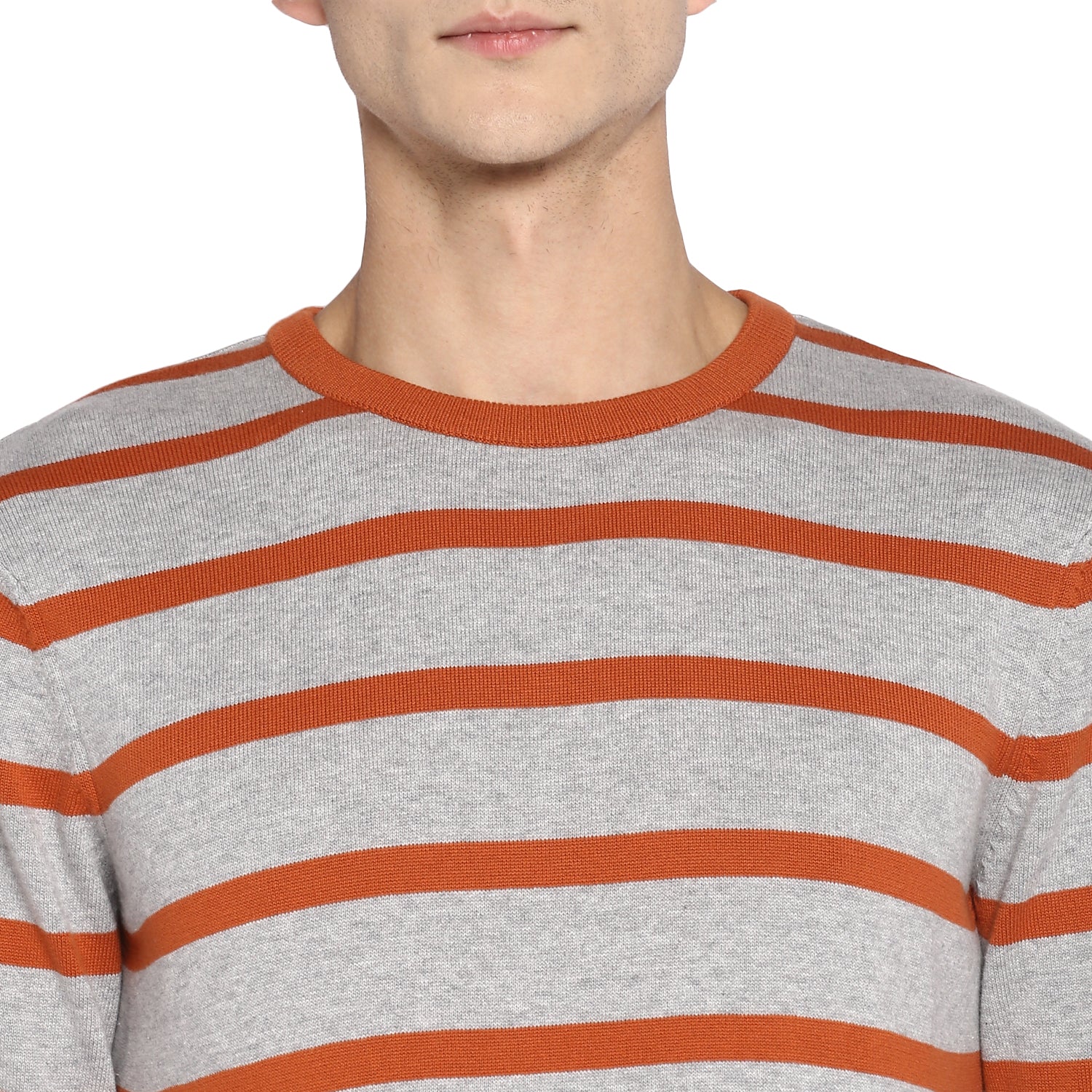 Red Chief Gray/Orange Stripper Sweater for Men O8410004 C638 - Image 7
