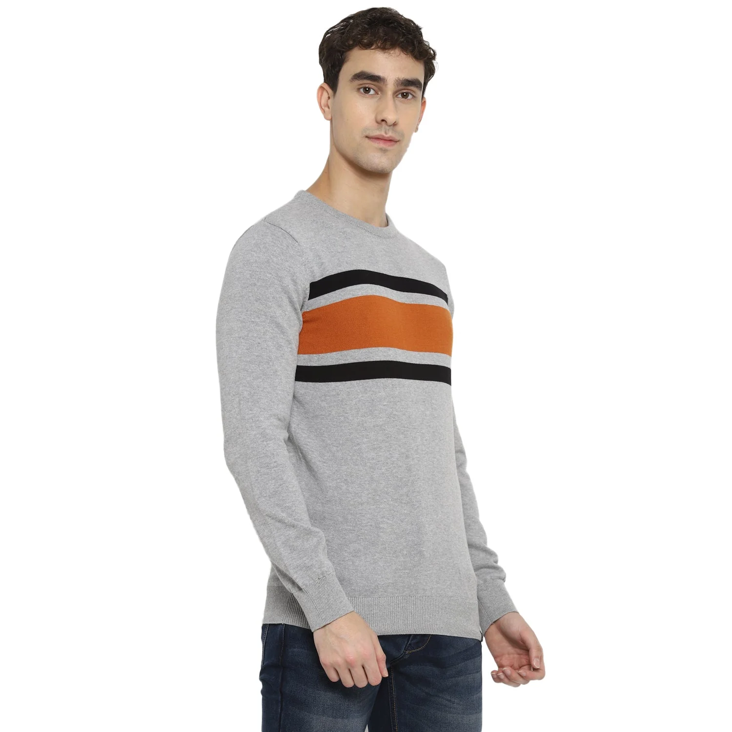 Red Chief Gray Millange Stripper Sweater for Men O8410005 G0024 - Image 6