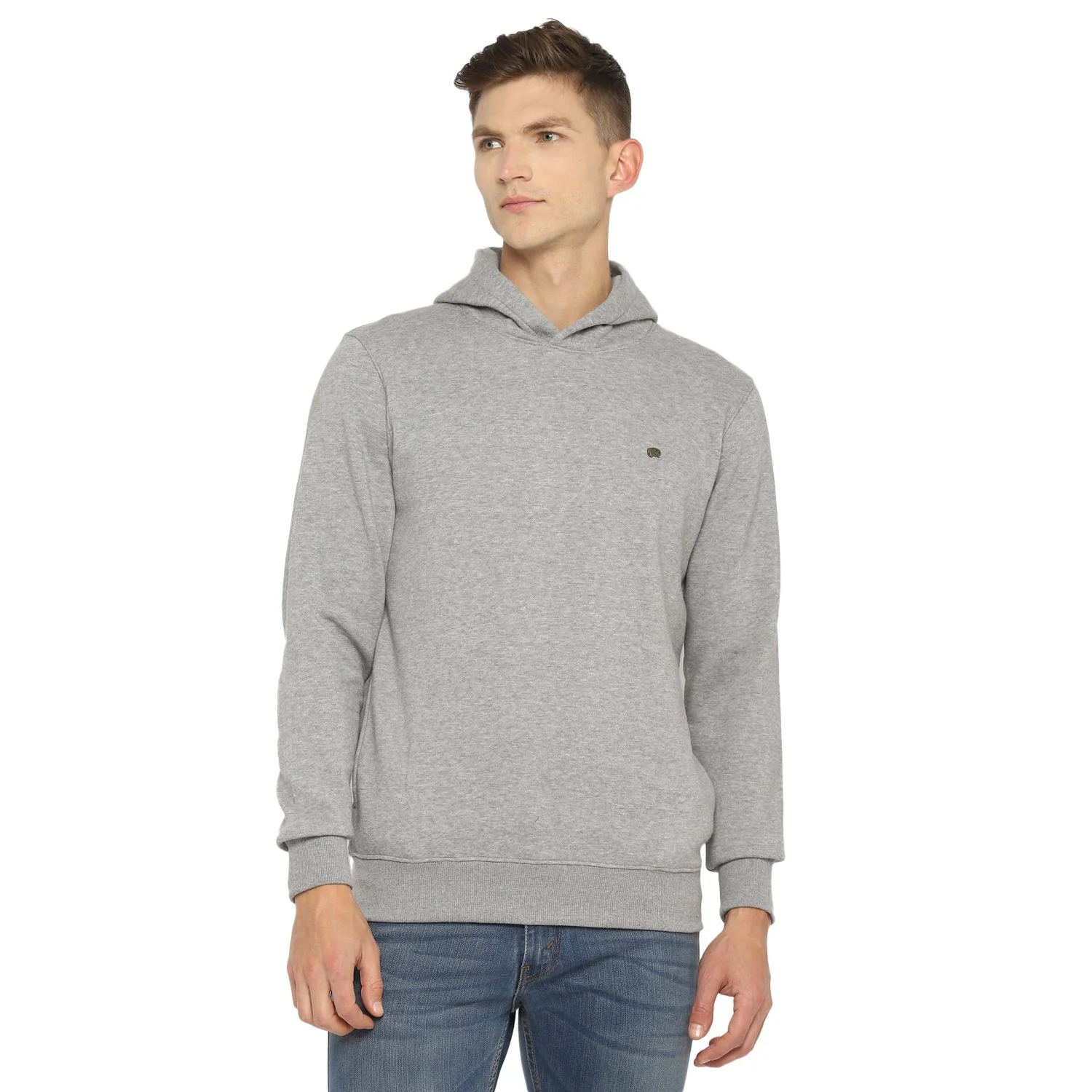 Red Chief Gray Millange Solid Sweatshirt for Men 8310161 G0024