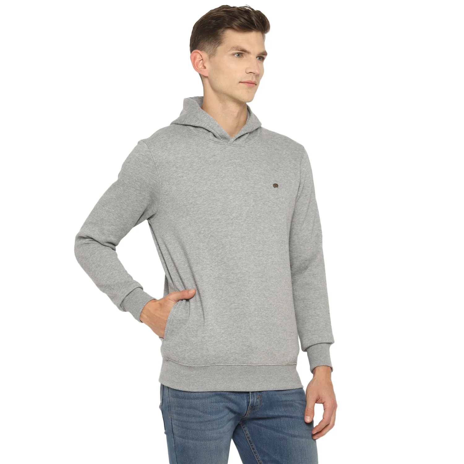 Red Chief Gray Millange Solid Sweatshirt for Men 8310161 G0024 - Image 6