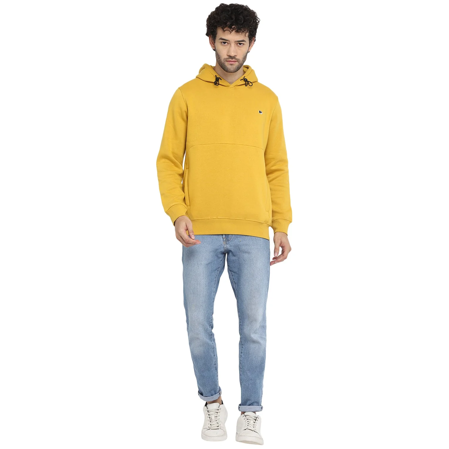 Red Chief Mustard Solid Sweatshirt for Men 8310187 426 - Image 3