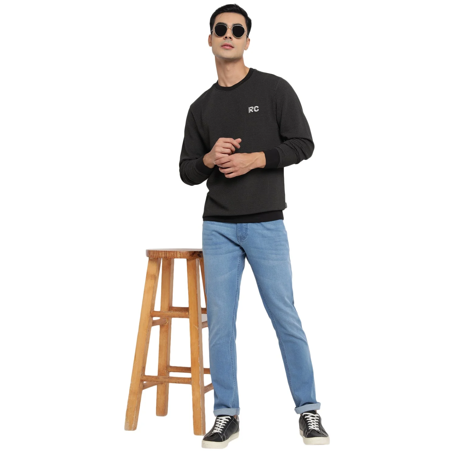 Red Chief Grey/Black Sweatshirt for Men 8310219 865 - Image 2