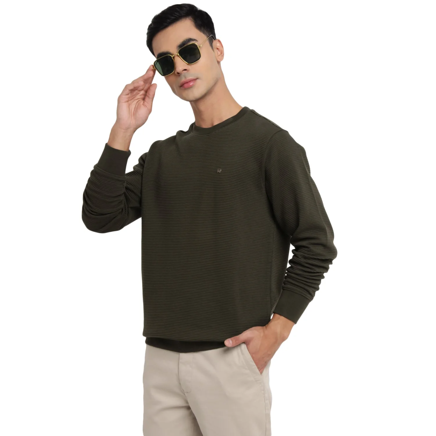 Red Chief Olive Sweatshirt for Men 8310220 124 - Image 2