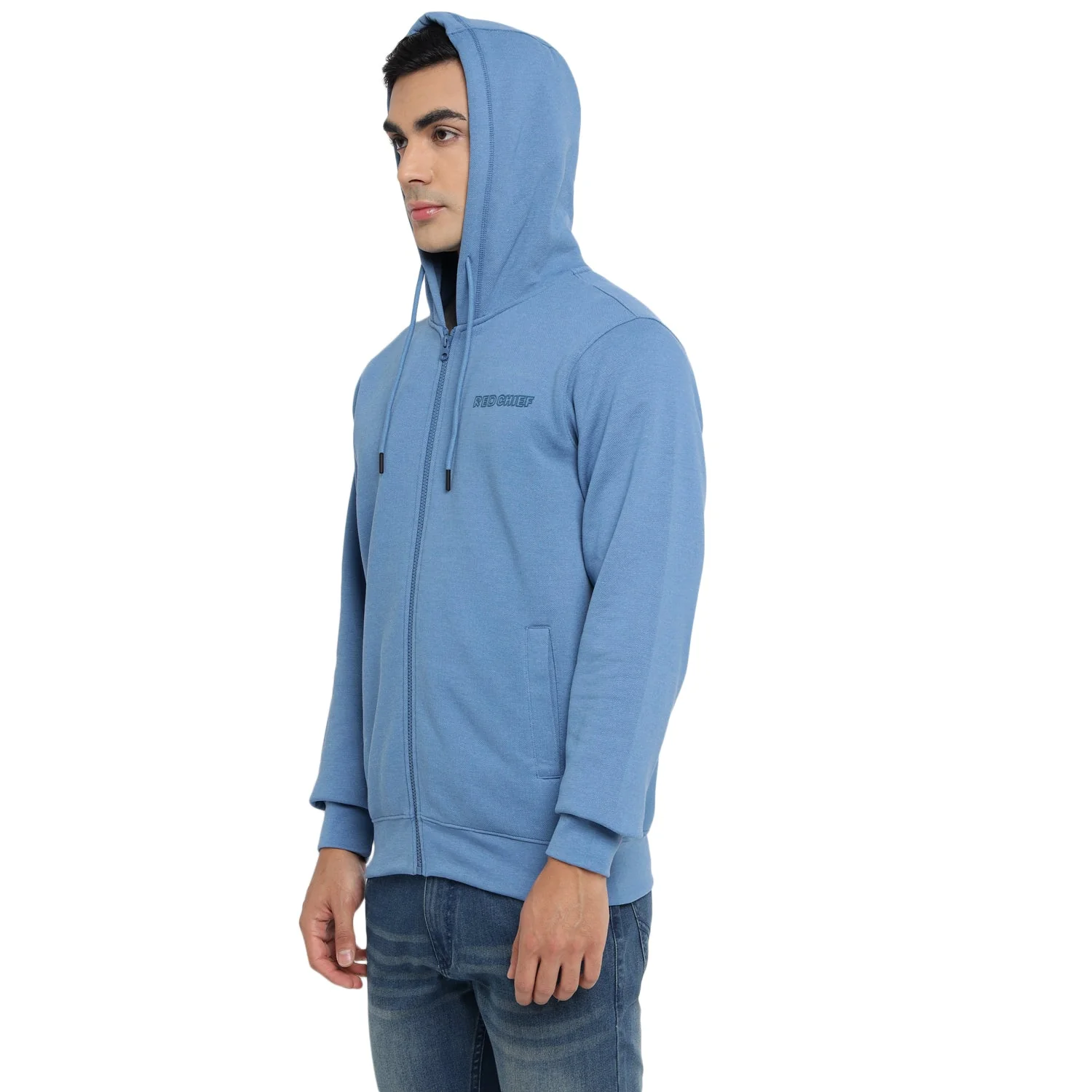 Red Chief Blue Melange Sweatshirt for Men 8310221 FG22 - Image 3