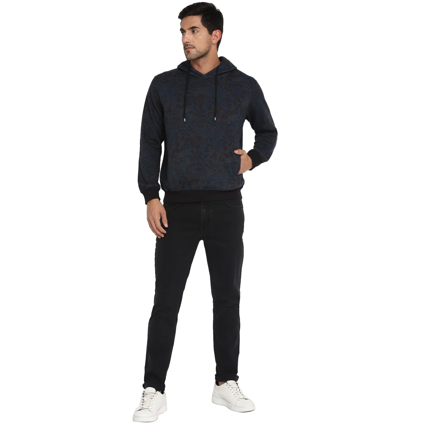 Red Chief Blue Solid Sweatshirt for Men O8310021 002 - Image 3