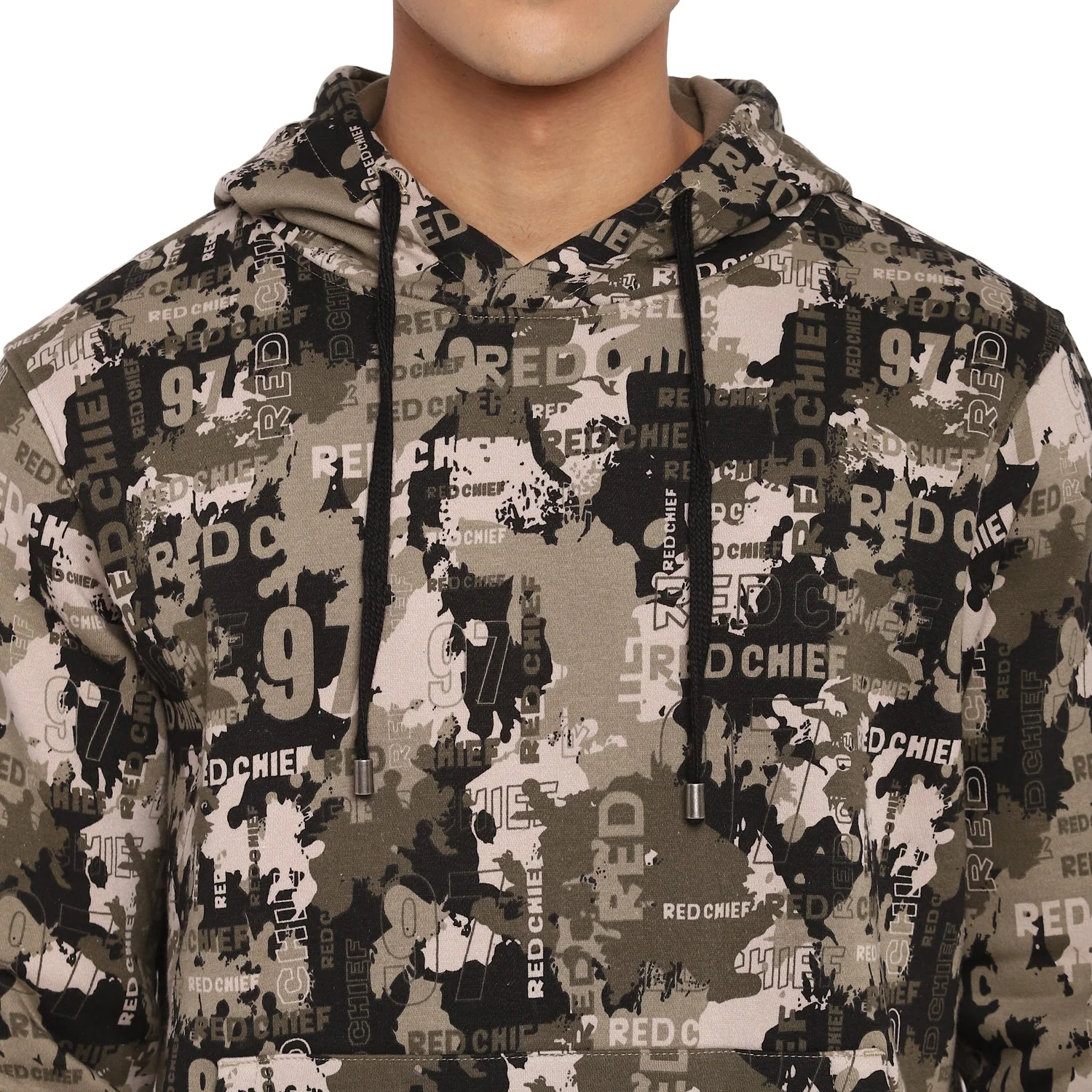 Red Chief Olive Solid Sweatshirt for Men O8310022 G0044 - Image 7