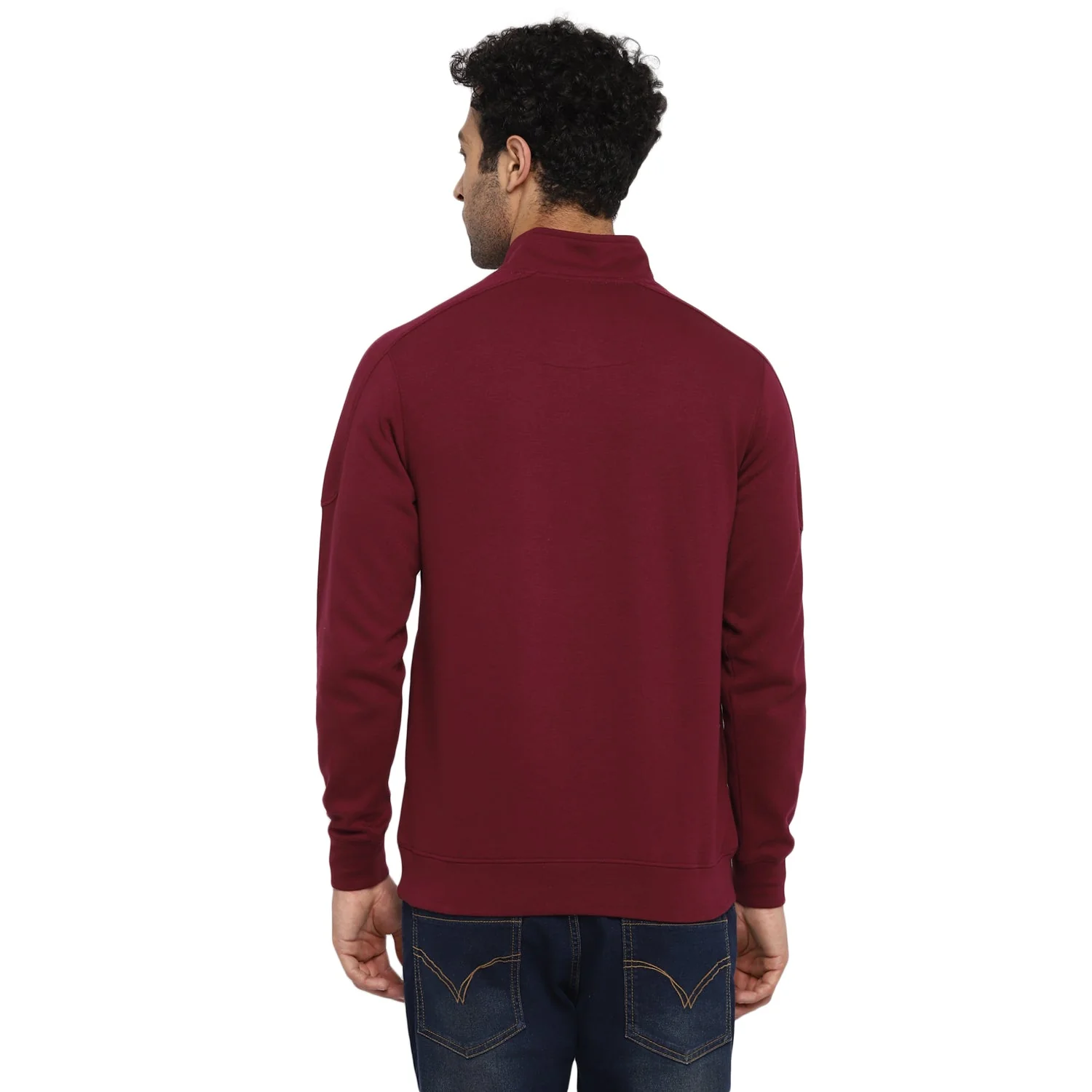 Red Chief Maroon Solid Sweatshirt for Men O8310026 376 - Image 4
