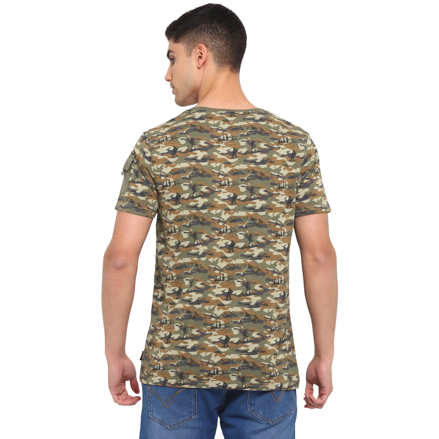 Red Chief Olive Camo T-Shirt for Men 8220249 124 - Image 4