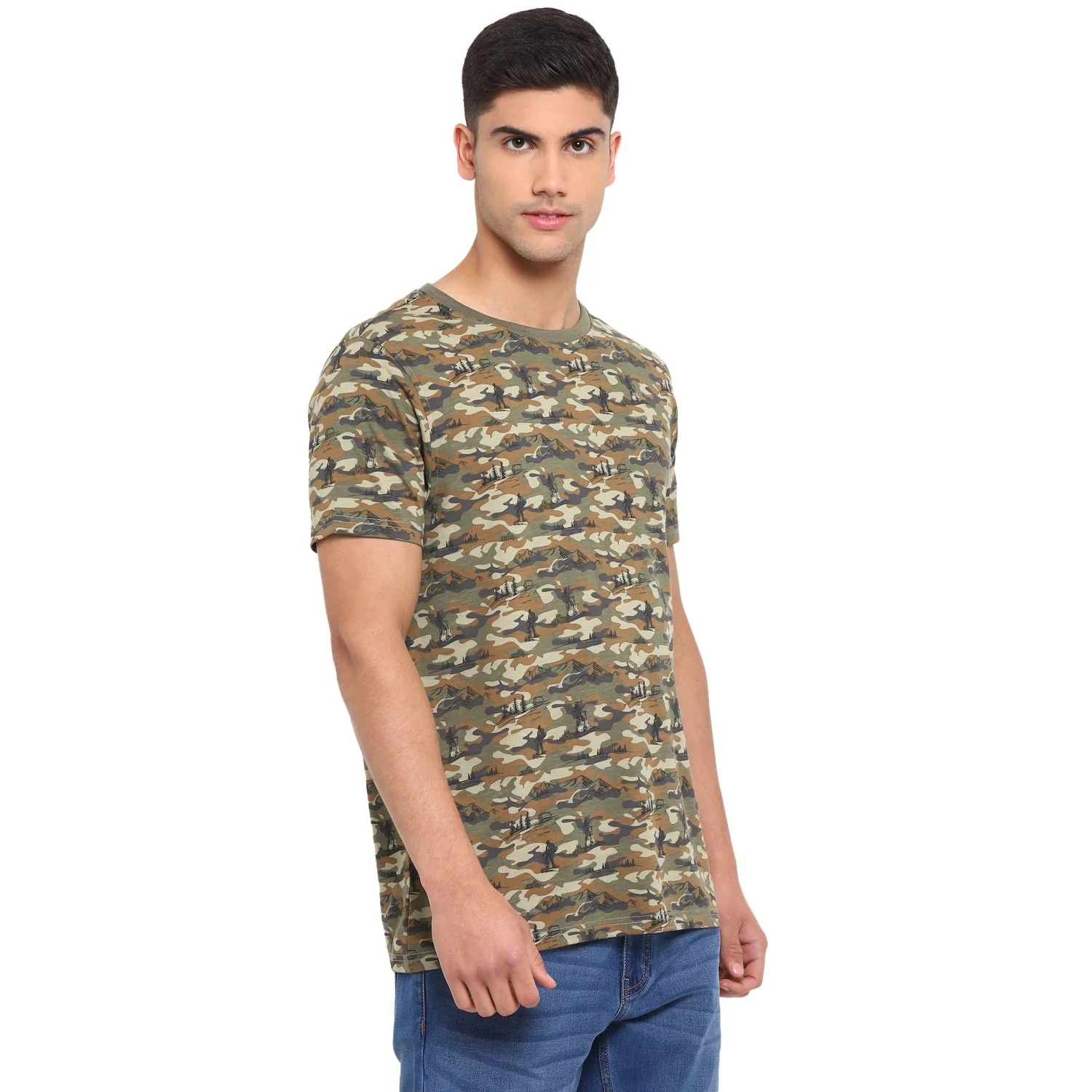 Red Chief Olive Camo T-Shirt for Men 8220249 124 - Image 5