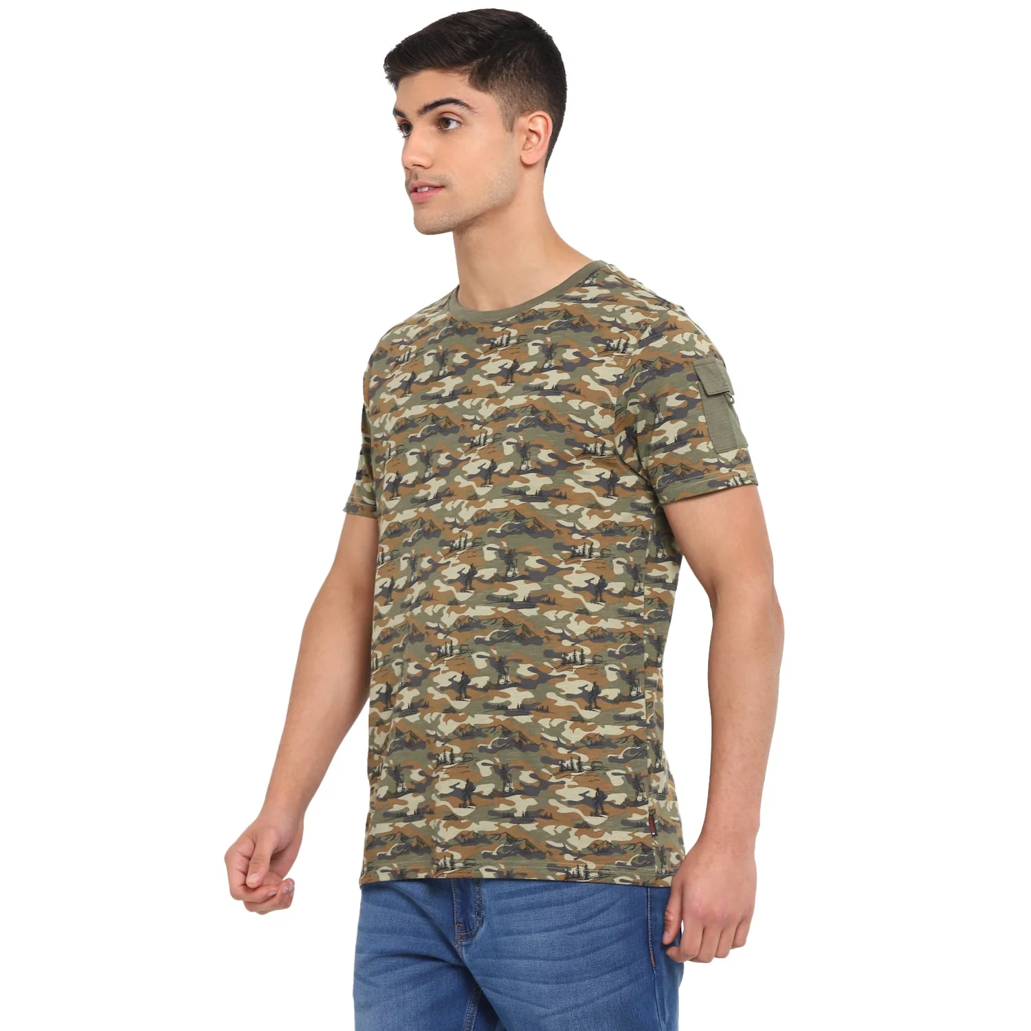 Red Chief Olive Camo T-Shirt for Men 8220249 124 - Image 6