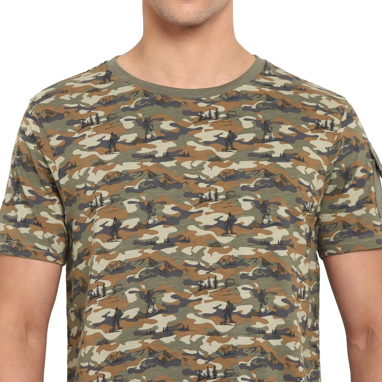 Red Chief Olive Camo T-Shirt for Men 8220249 124 - Image 7