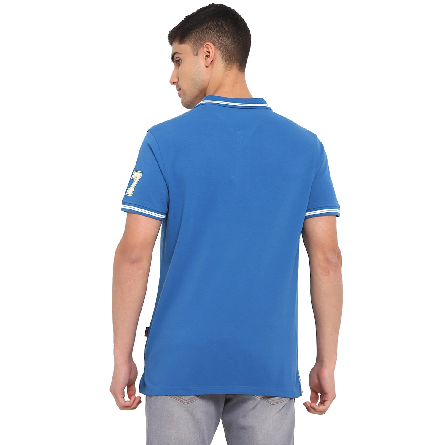 Red Chief Blue Solid T-Shirt for Men 8220252 002 - Image 4