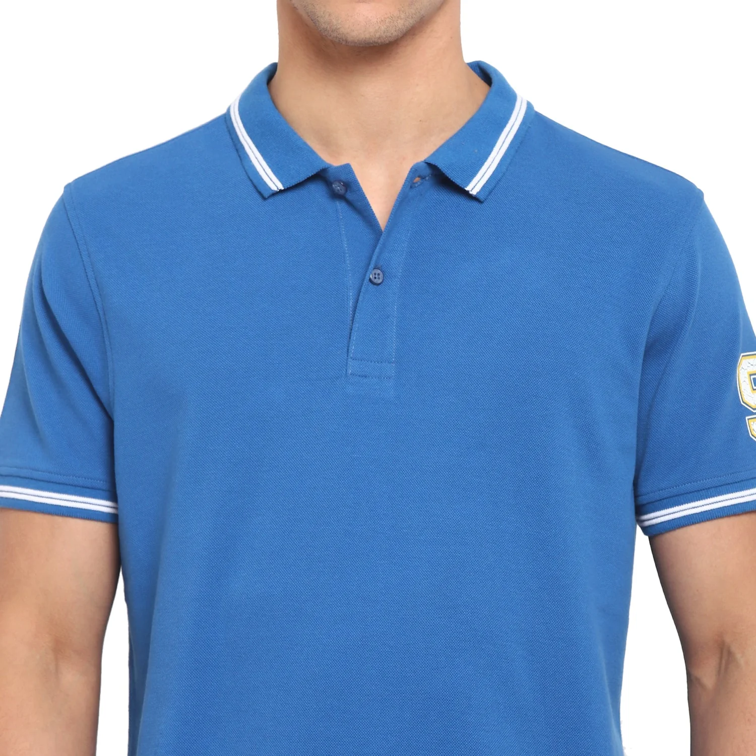 Red Chief Blue Solid T-Shirt for Men 8220252 002 - Image 7