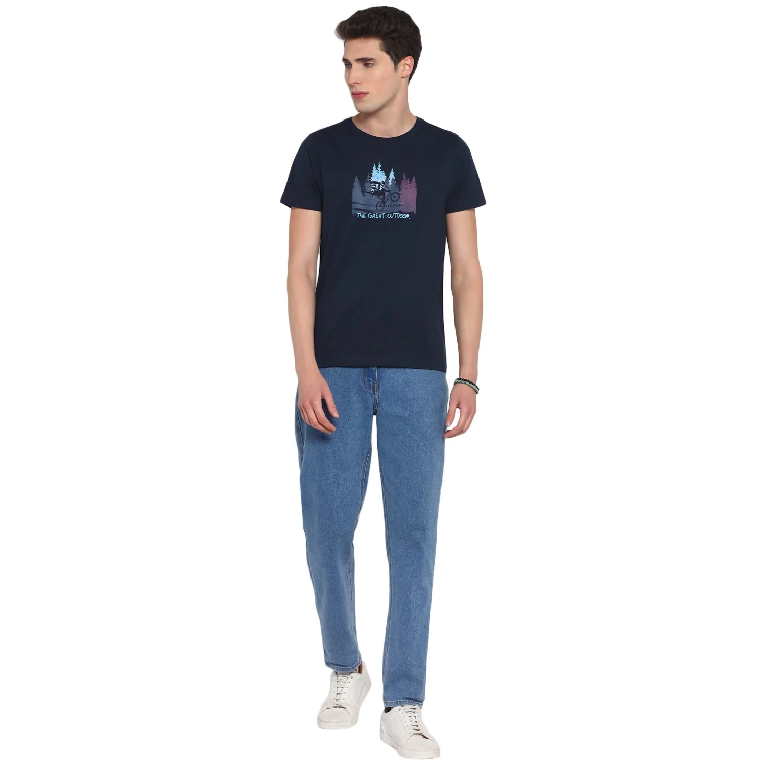 Red Chief Navy Printed T-Shirt for Men 8220253 156 - Image 2