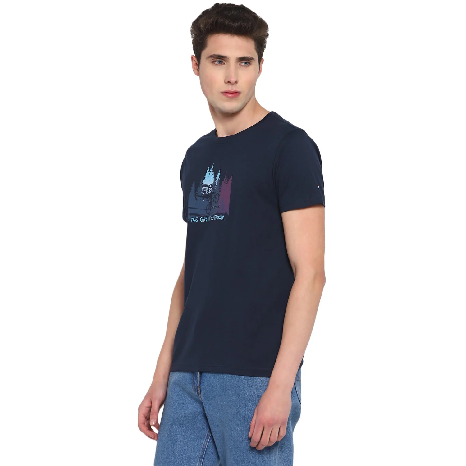 Red Chief Navy Printed T-Shirt for Men 8220253 156 - Image 5