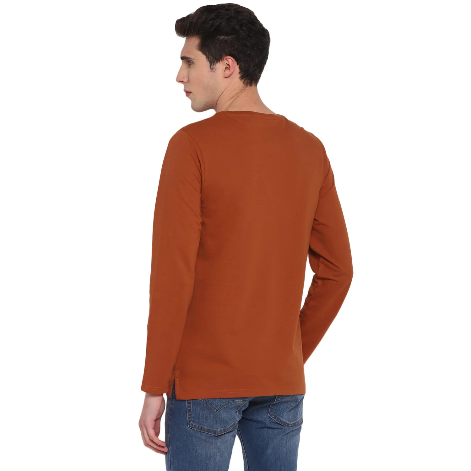 Red Chief Rust Solid T-Shirt for Men O-8220036 022 - Image 4