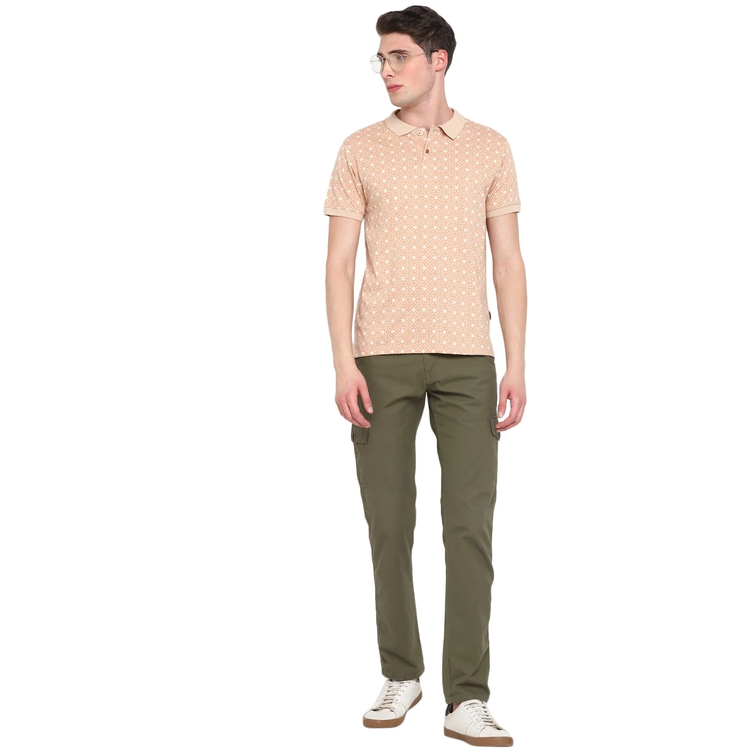 Red Chief Beige Aop Printed T-Shirt for Men O-8220038 026 - Image 3