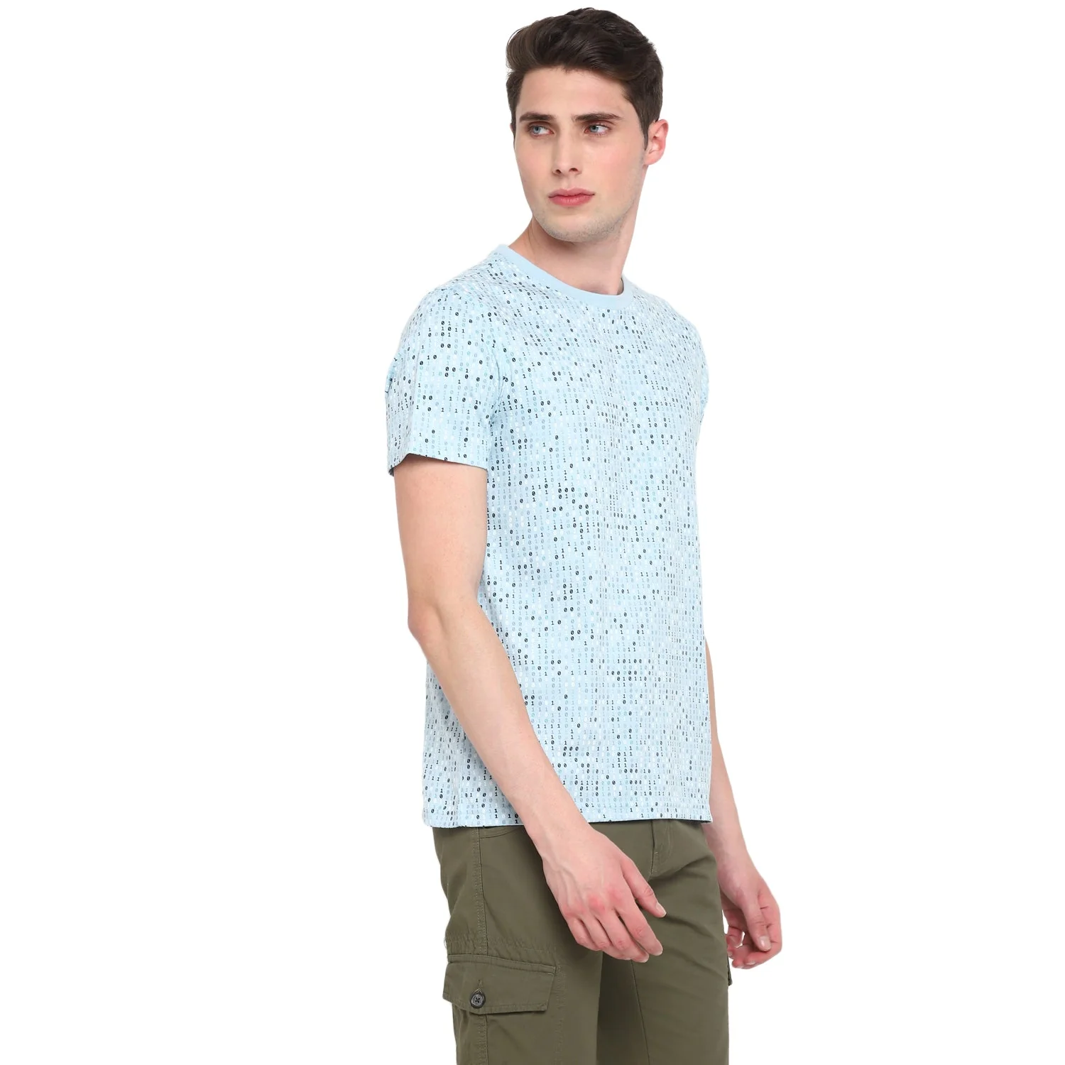 Red Chief Light Blue Aop Printed T-Shirt for Men O-8220041 081 - Image 6