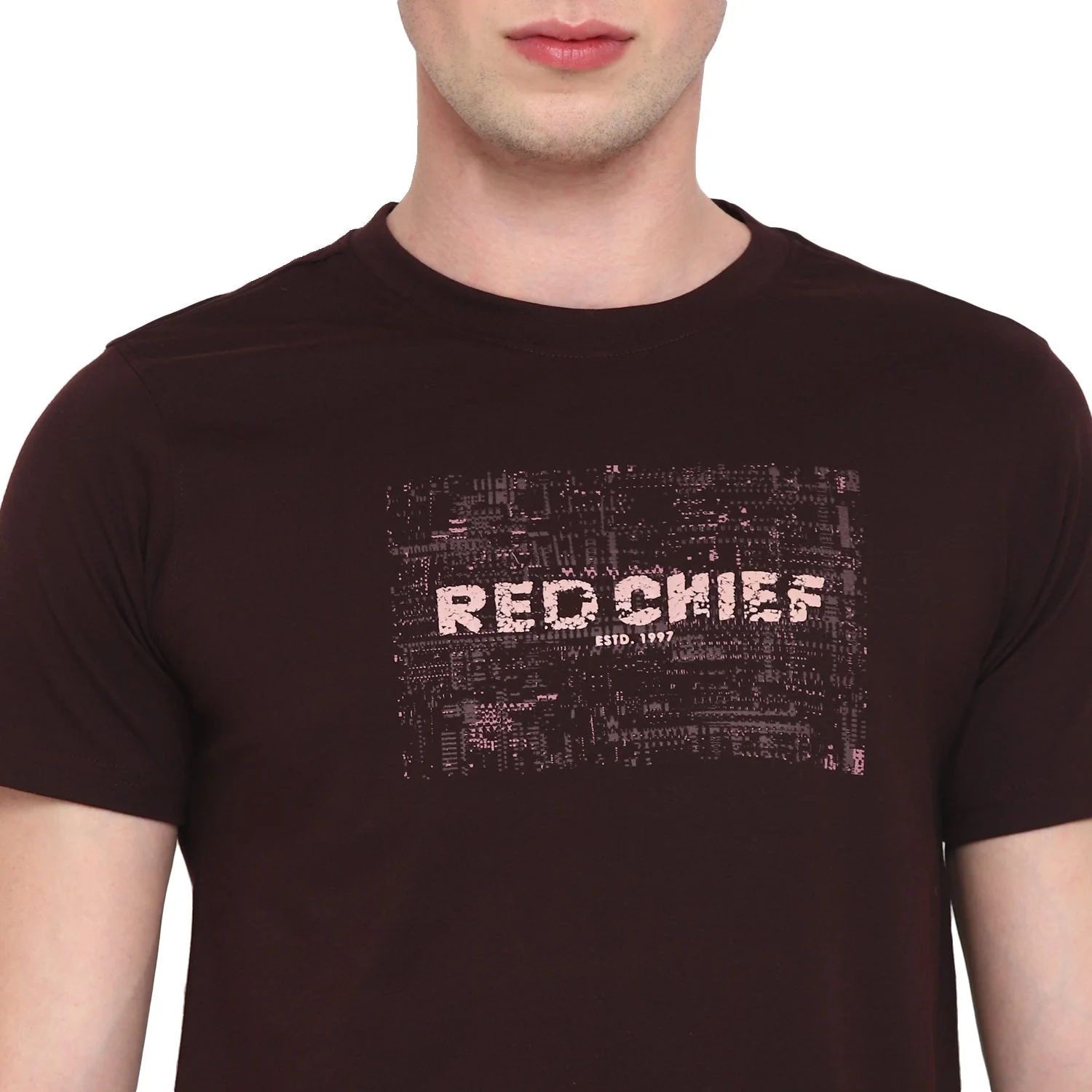 Red Chief Brown Solid T-Shirt for Men O-8220042 003 - Image 7