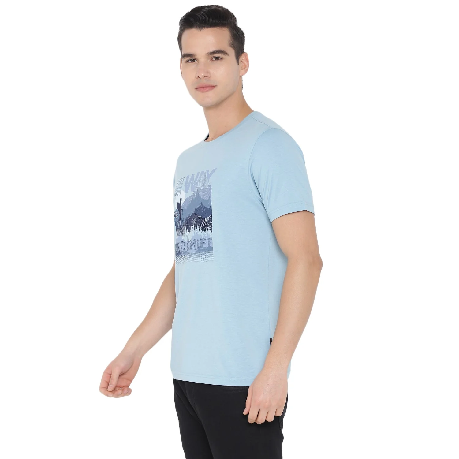 Red Chief Light Blue T-Shirt for Men O-8220050 081 - Image 5