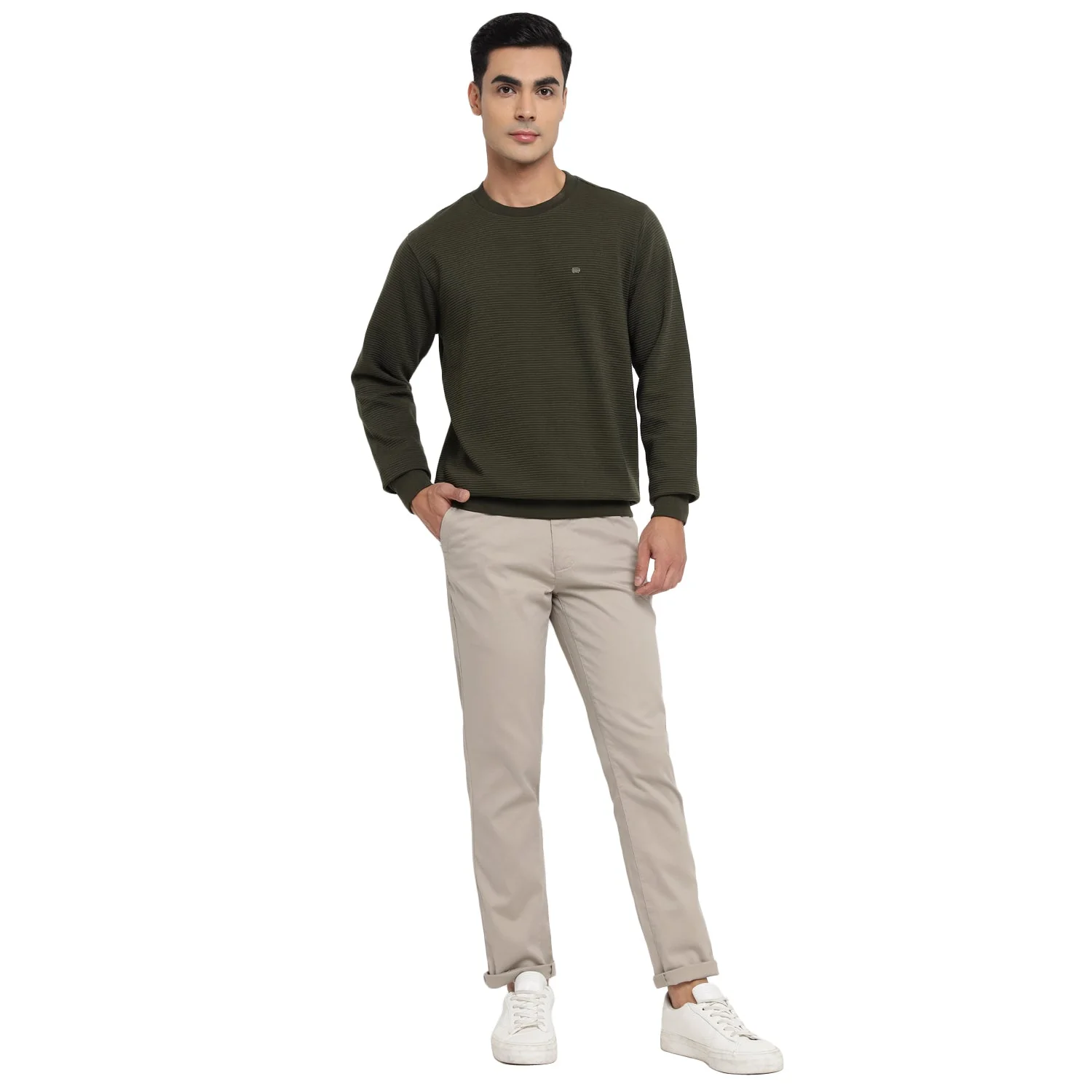 Red Chief Cream Trouser for Men T8560163 028 - Image 3