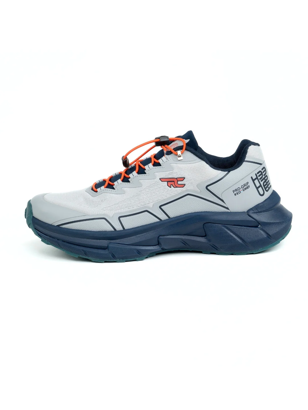 Red Chief Sports Gray/Blue Running Shoes For Men R1701 CC58 - Image 3