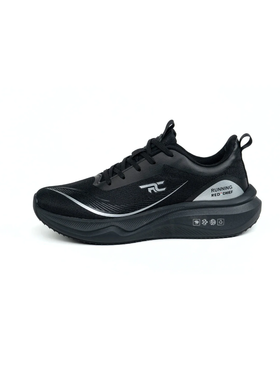 Red Chief Sports Black Running Shoes For Men R1703 001 - Image 3