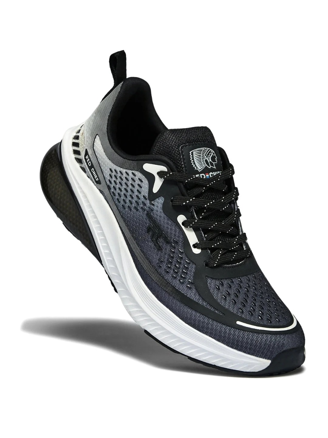 Red Chief Sports Black-White Running Shoes For Men R1704 F025 - Image 8
