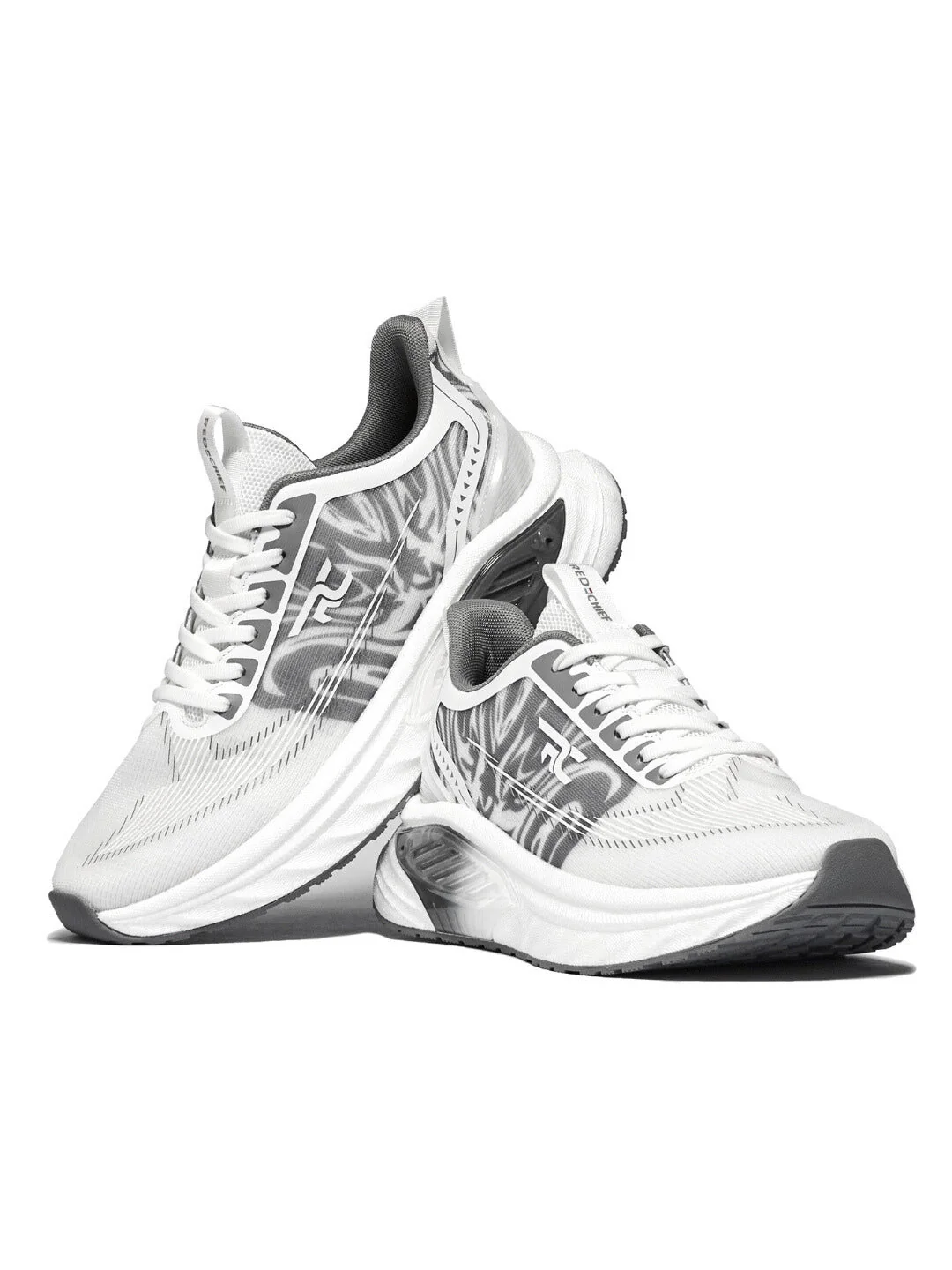Red Chief Sports Gray-White Running Shoes For Men R1708 F039 - Image 3