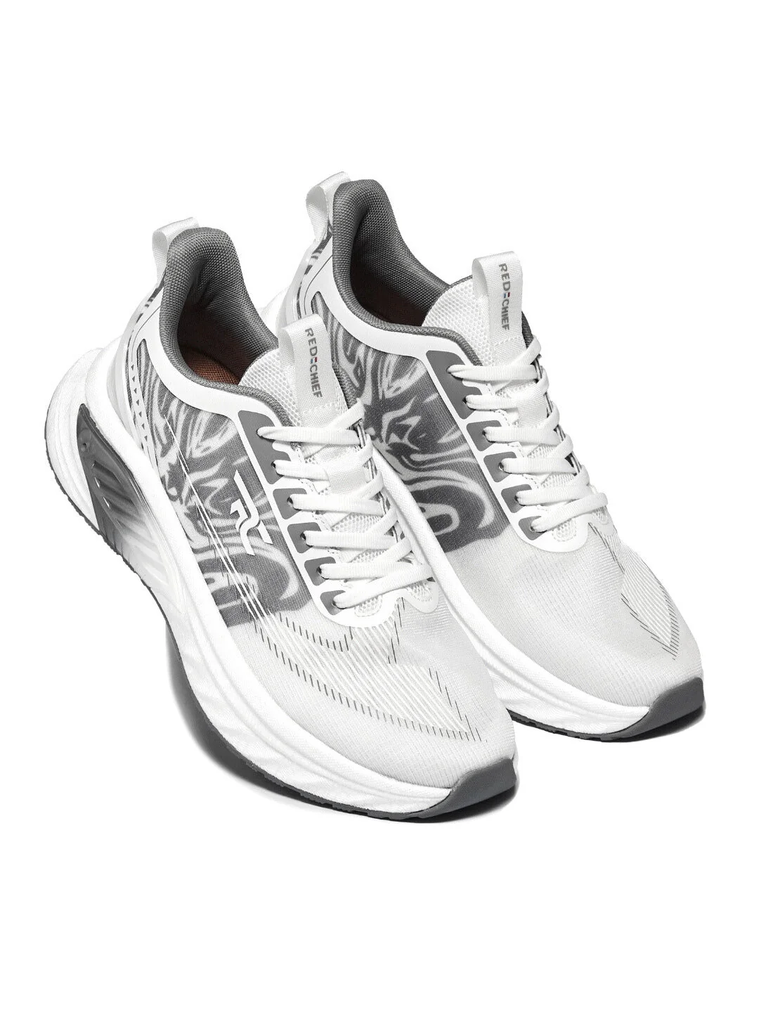 Red Chief Sports Gray-White Running Shoes For Men R1708 F039 - Image 7