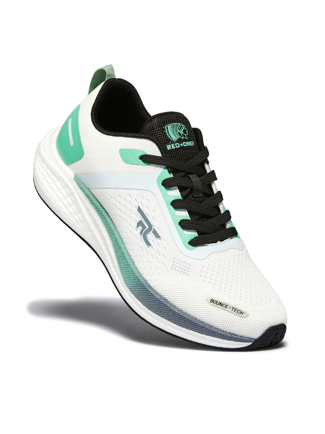 Red Chief Sports White-Green Running Shoes For Men R1710 F055A - Image 7