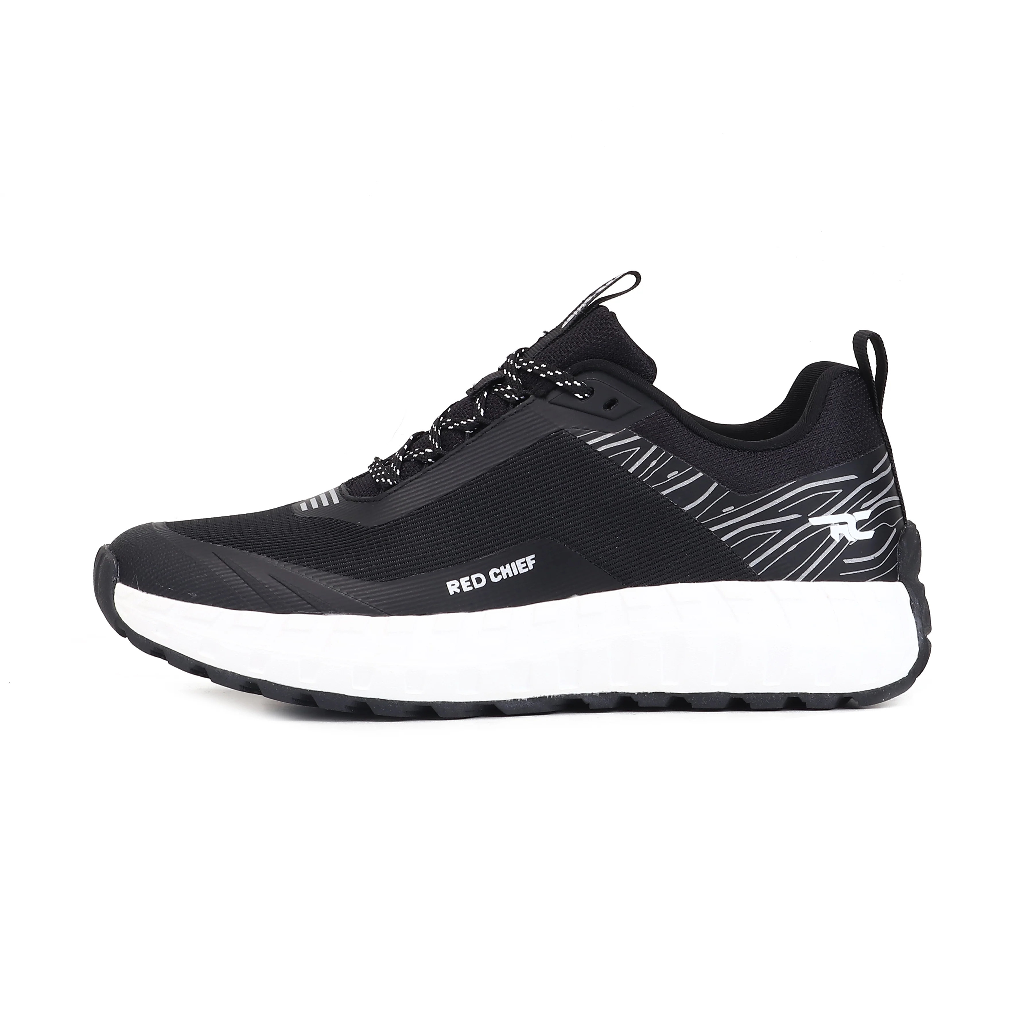 Red Chief Sports Black-White Running Shoes for Men R1735 F025 - Image 3