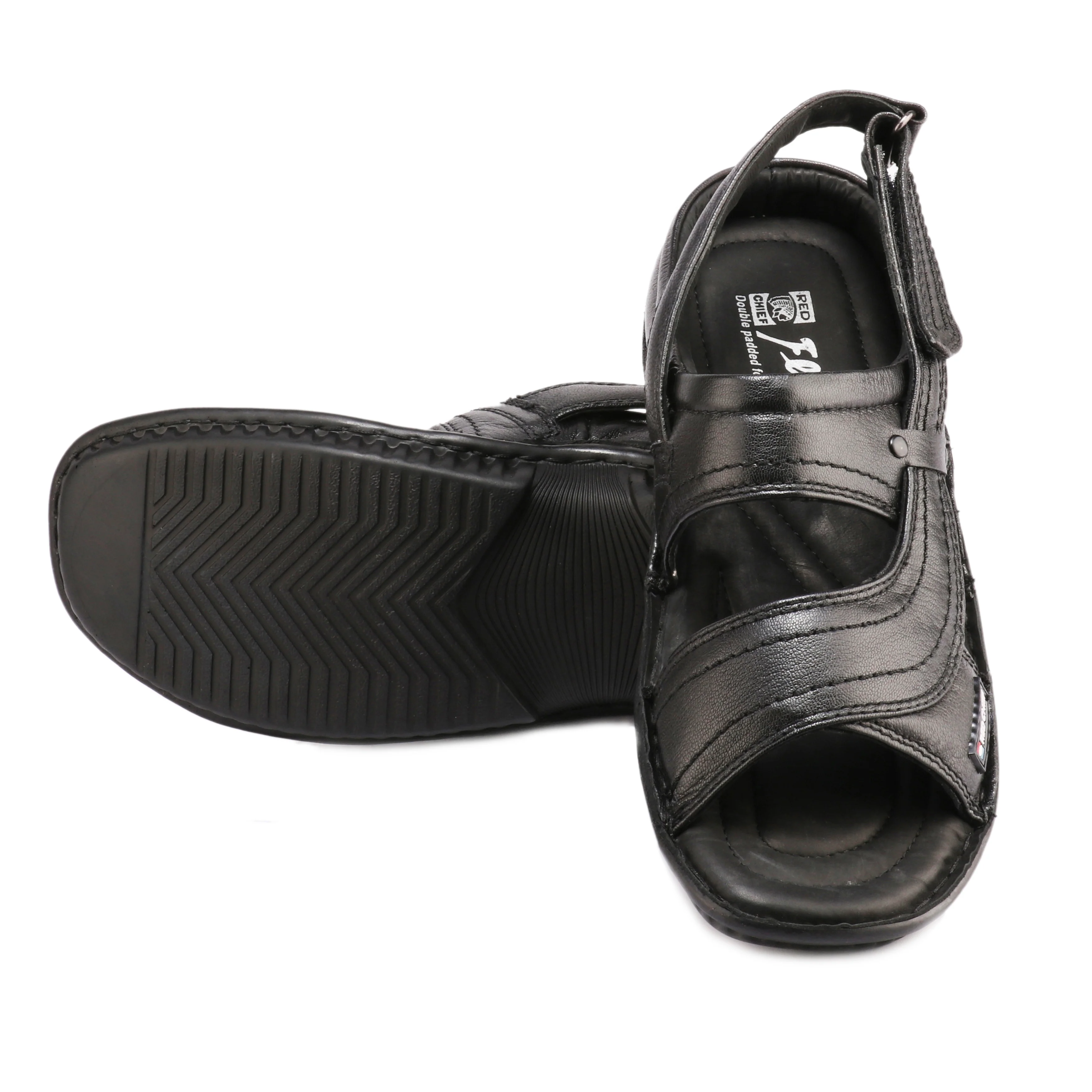 Red Chief Black Sandal for Men RC247N 001 - Image 5