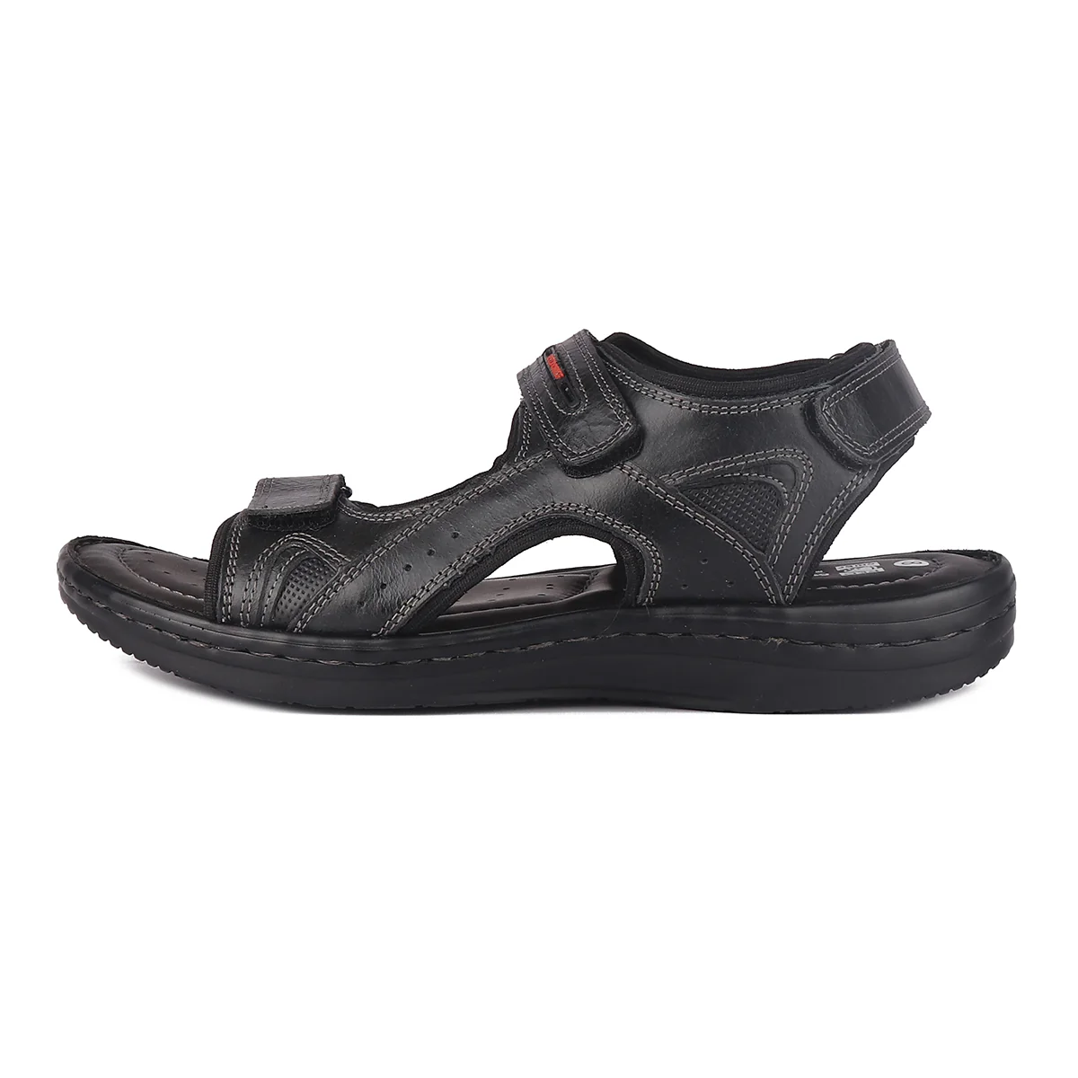 Red Chief Black Sandal for Men RC3681 001 - Image 3