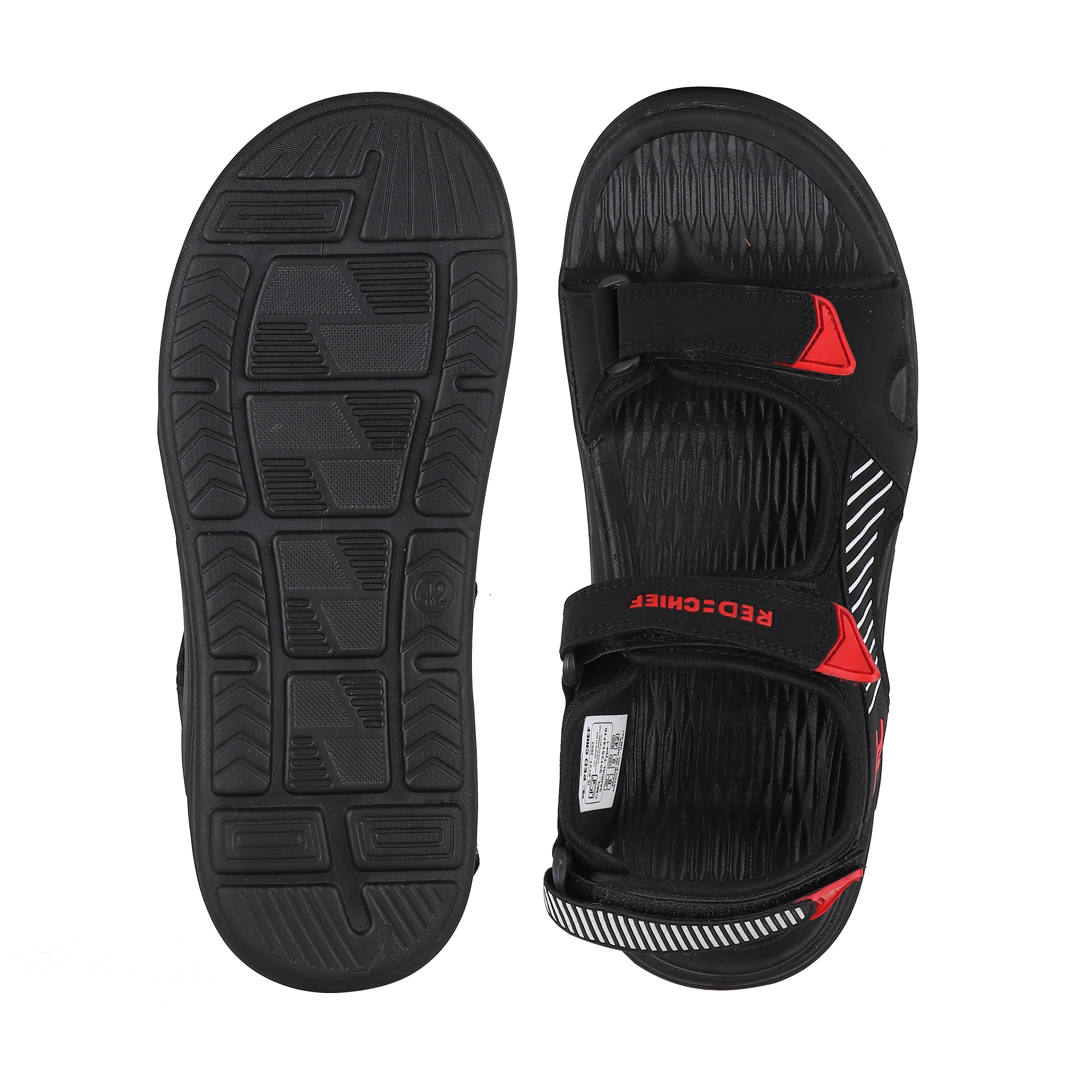 Red Chief Blk-Red Sandal for Men SM801 245 - Image 8