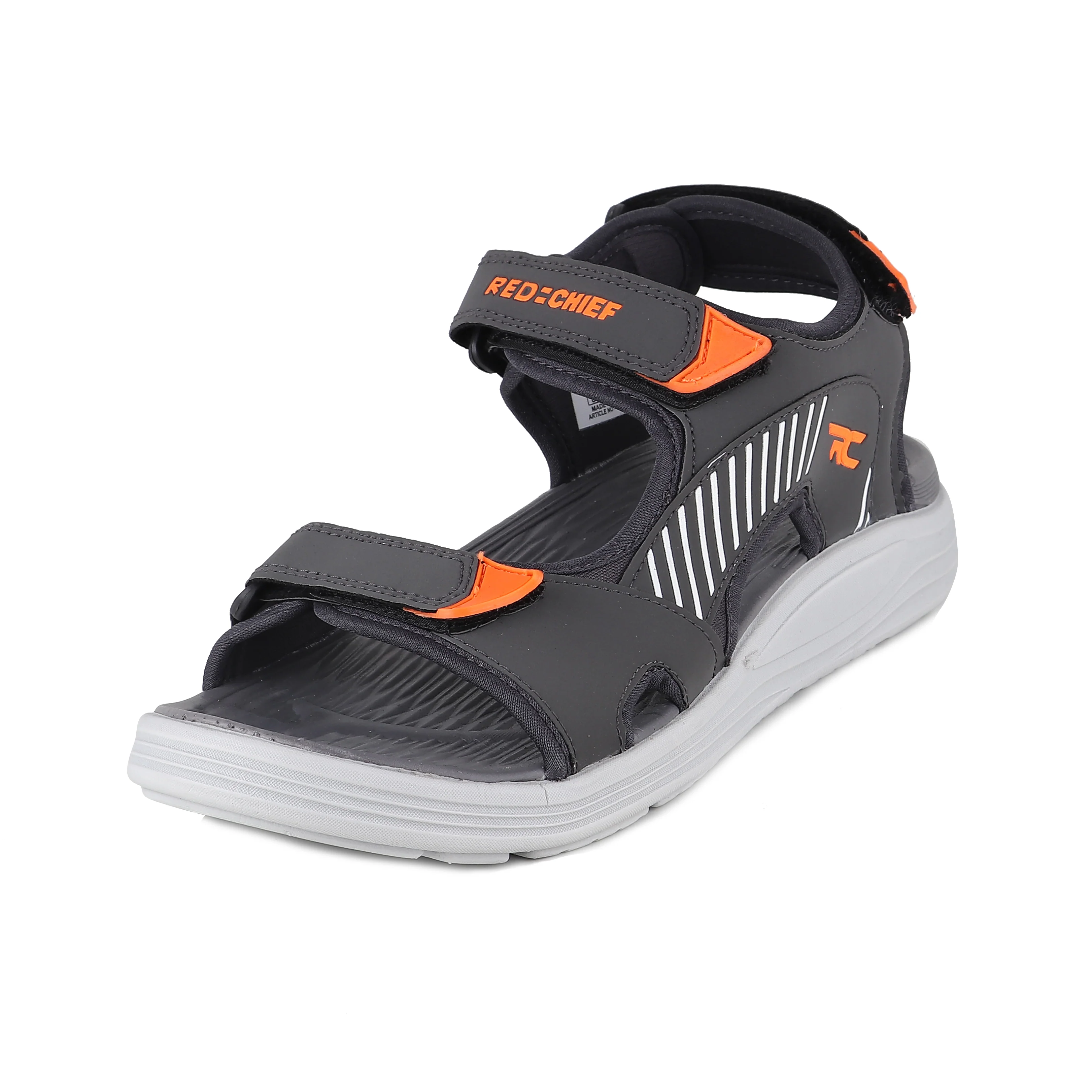 Red Chief Black-Grey Sandal for Men SM801 C1336 - Image 8