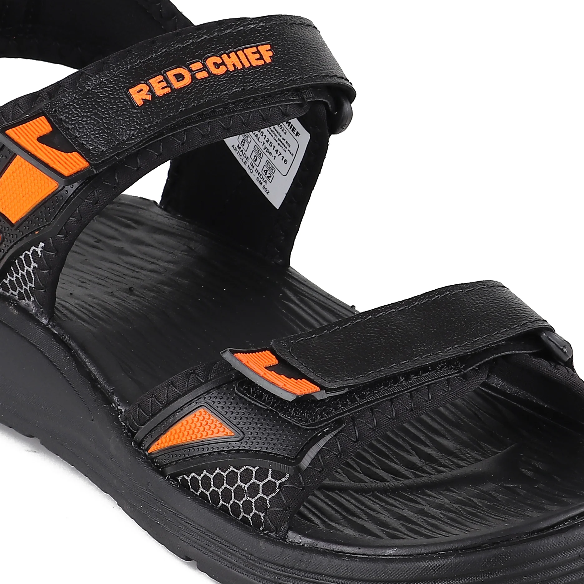 Red Chief Black Sandal for Men SM802 001 - Image 6