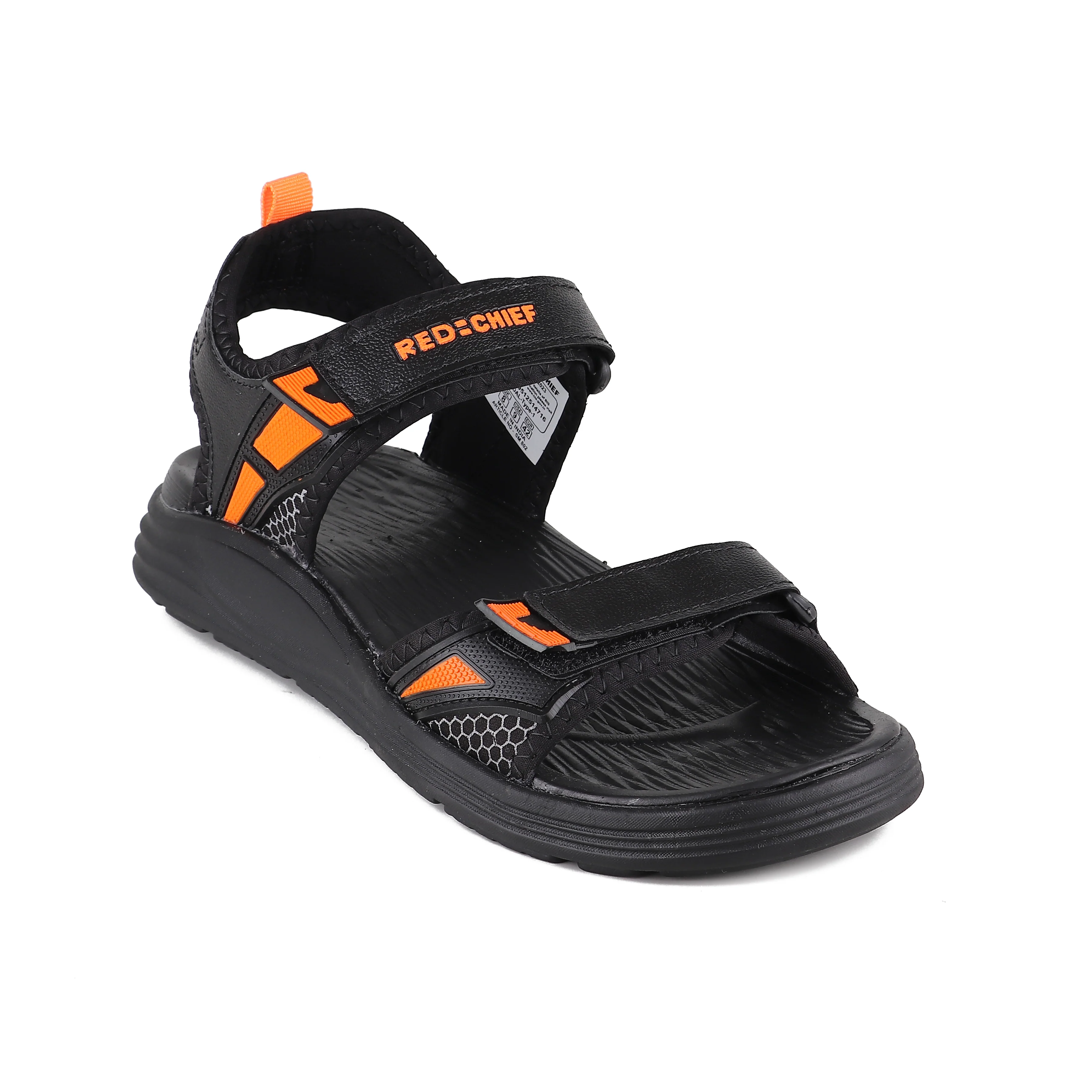 Red Chief Black Sandal for Men SM802 001 - Image 7